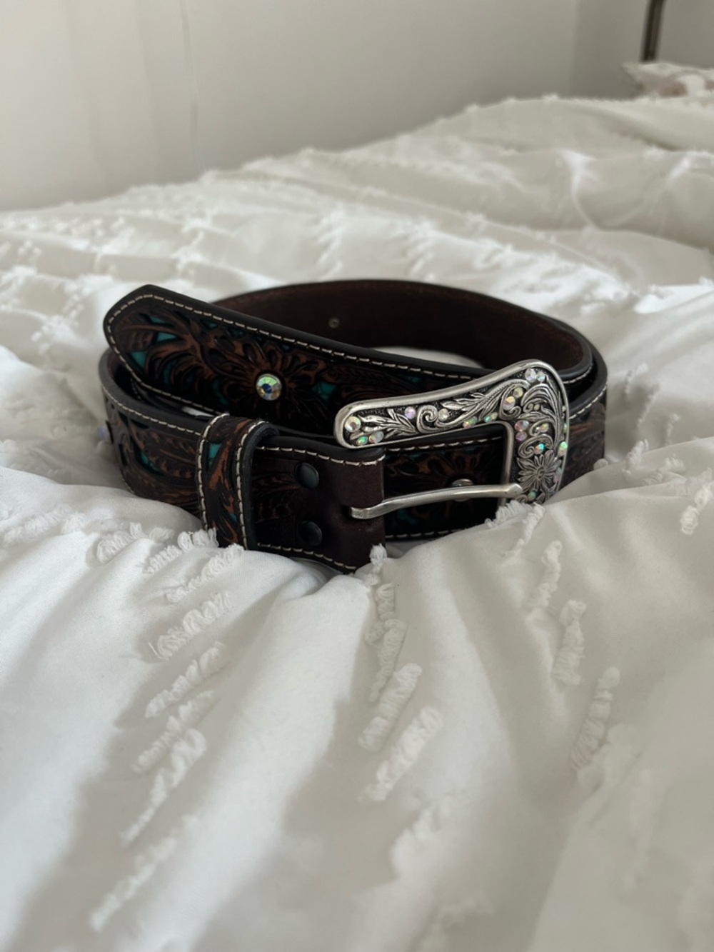Ariat Jocelyn Western Brown / Turquoise Leather Belt